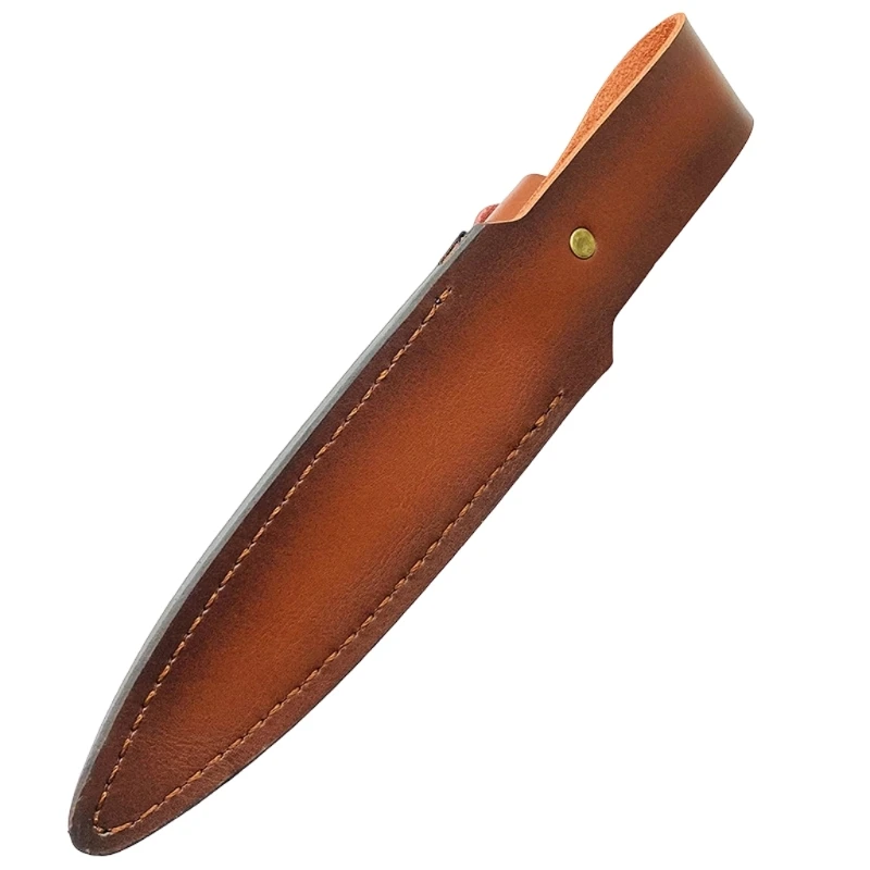 Fixed Blade Sheath for Camping and Hiking, Brown Leather Cover for Small Blade Storage and Everyday Outdoor Carry, Single Sheath