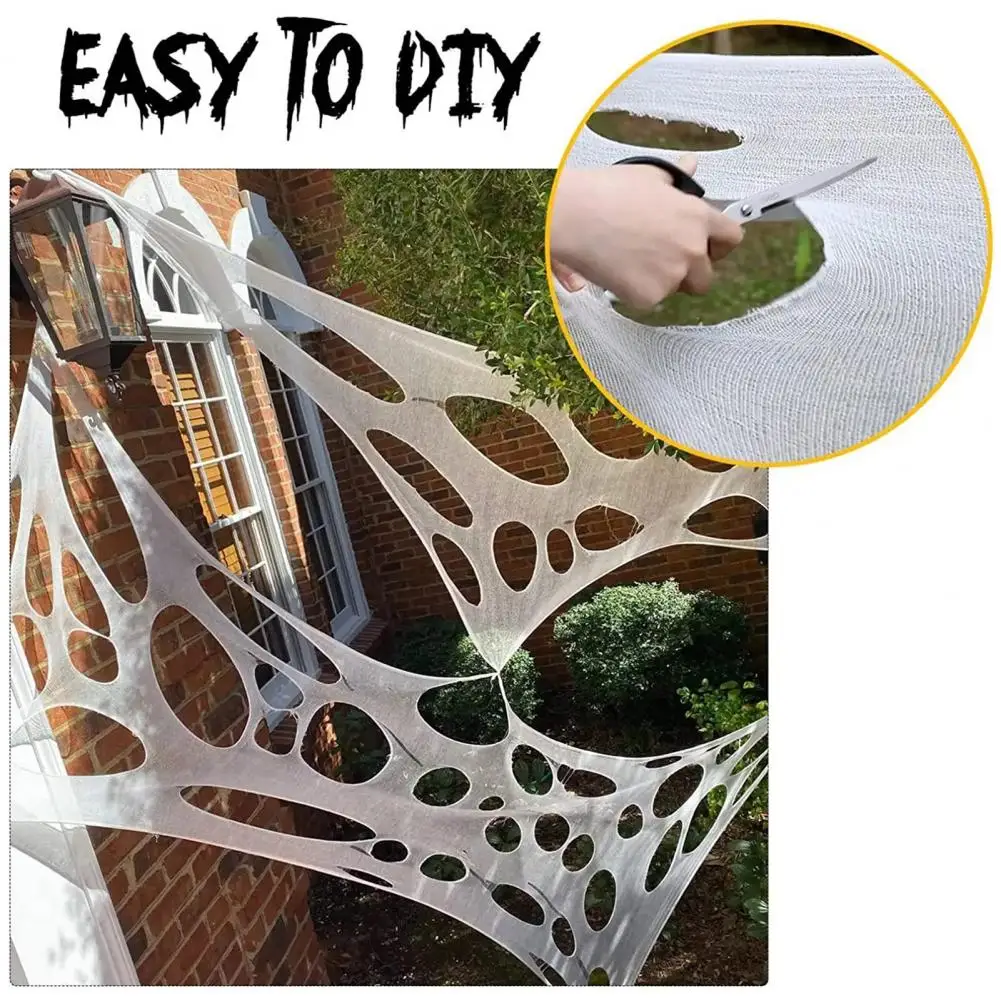 Spider Web for Haunted House Indoor Spider Web Decoration Spooky Diy Halloween Decor Reusable Stretchy Spider Web for Outdoor