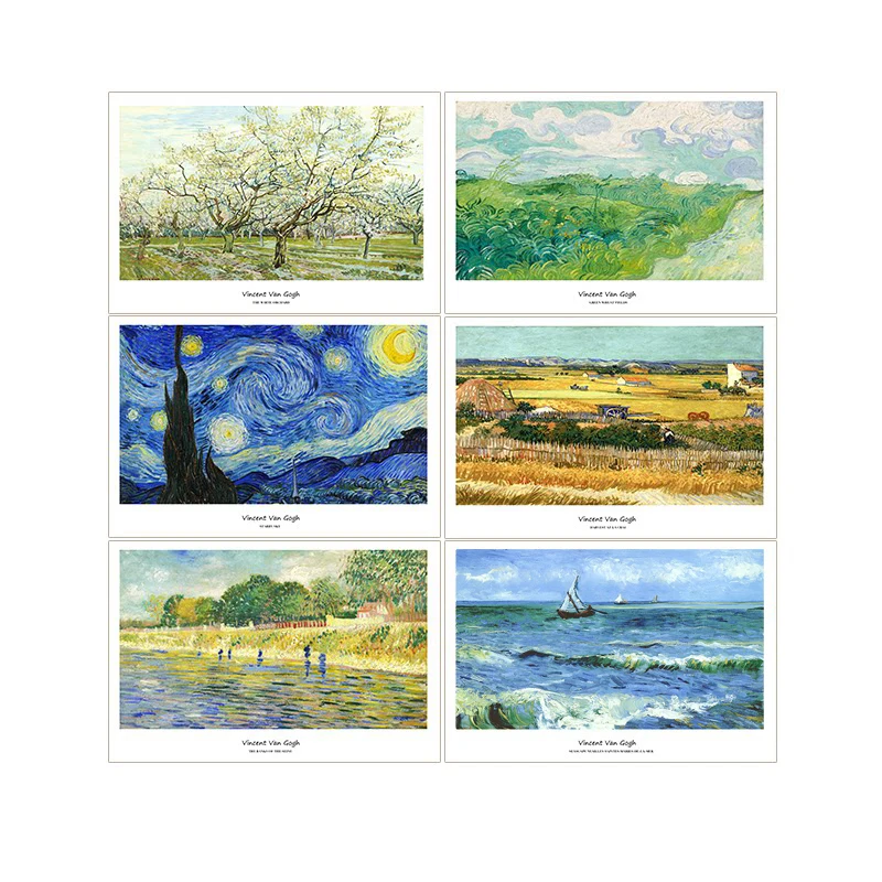 

Van Gogh Art Canvas Poster Set Starry Night Wheat Field Almond Blossom Famous Harvest Painting Print Classic Home Wall Decor