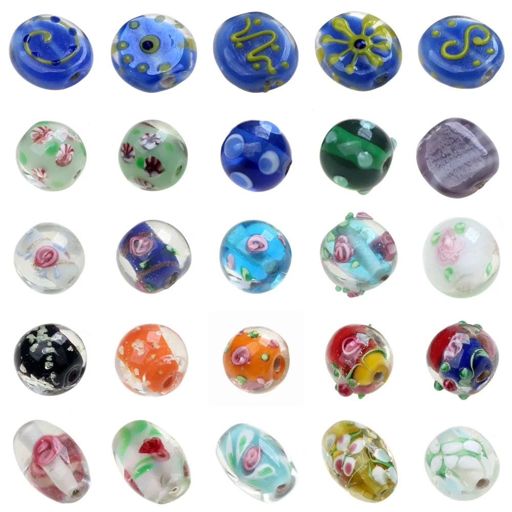 Cheap! 2/4/6PCS/LOT Mixed Style Handmade Lampwork Glass Beads For Crafts Charm Bracelets/Earring/Necklace DIY Jewelry Making