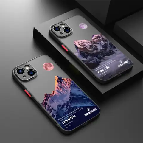 Pink Sunset Mountain Phone Case for iPhone 16 Pro 11 12 Mini 13 14 Pro 15 Pro Max 7 8 Plus XR XS MAX funda