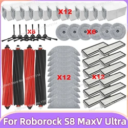 Compatível com Roborock S8 MaxV Ultra, S8 Max Ultra, G20S Peças de Substituição Acessórios Rolo Principal Escova Lateral Filtro Hepa Pano de Mop Saco de Poeira