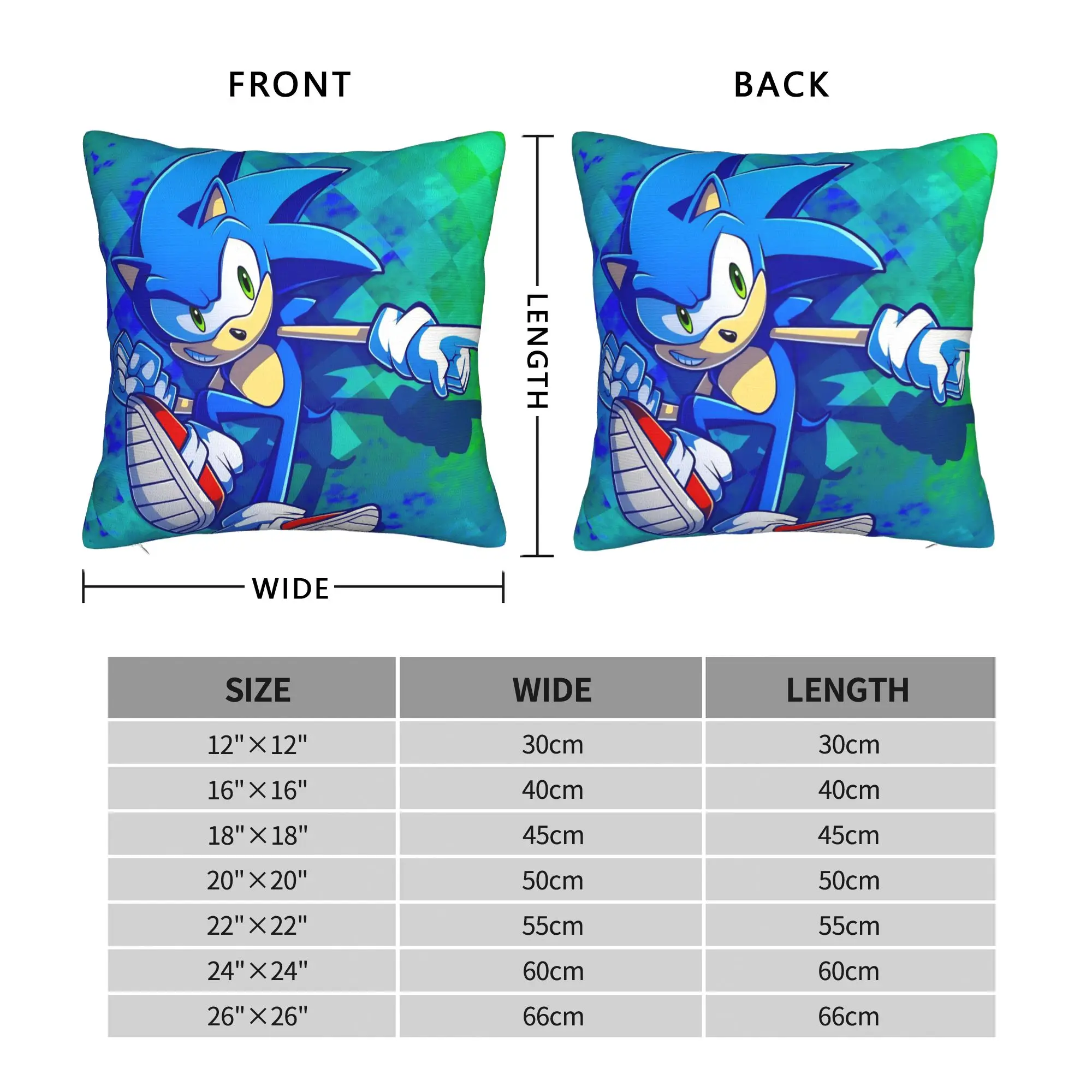 Soniced Cartoon  Square Pillow Case Polyester Cushions for Sofa Games Creative Pillowcover Home Decor - view 3