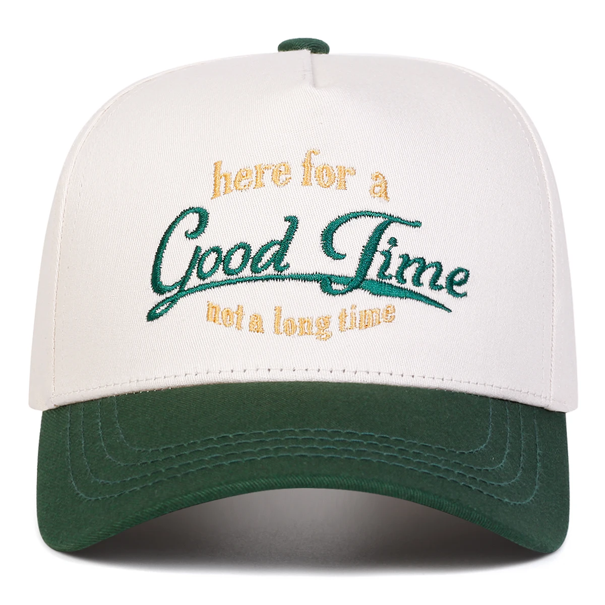 Unisex GOOD TIME Letter Embroidery Baseball Caps Spring Autumn Outdoor Sunscreen Hat Adjustable Casual Trucker Hats