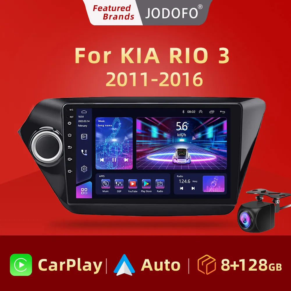 

Jodofo 8G+128G 2din Android 11 CarPlay Car Radio GPS navigation Multimedia Player For Kia RIO 3 2011 -2016 8core DSP QLED Stereo