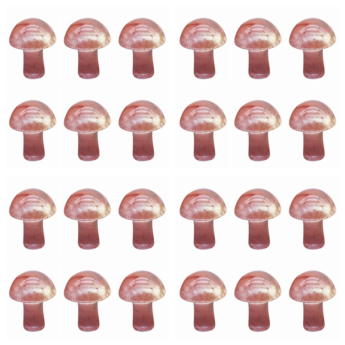 

24PCS Cherry Quartz Mushroom Sculpture Decor 20MM Mini Crystal for DIY Meditation Balancing Home Flower Pot Decoration