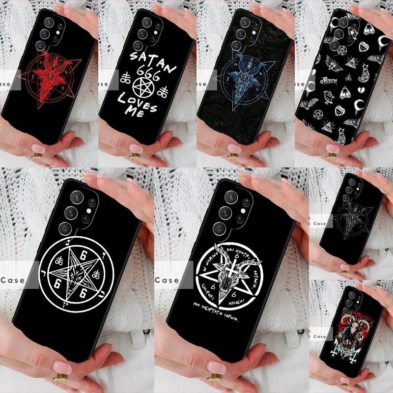 Pentagram 666 Demonic Satanic Phone Cover Case for Samsung Galaxy S26 Ultra S20 FE Note 10 S24 S23 S21 S25 Plus S22