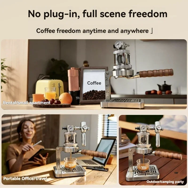 New Agricultural Cannon Pneumatic Coffee Machine Household Variable Pressure Italian Concentrator Small Non Preheating Outdoor