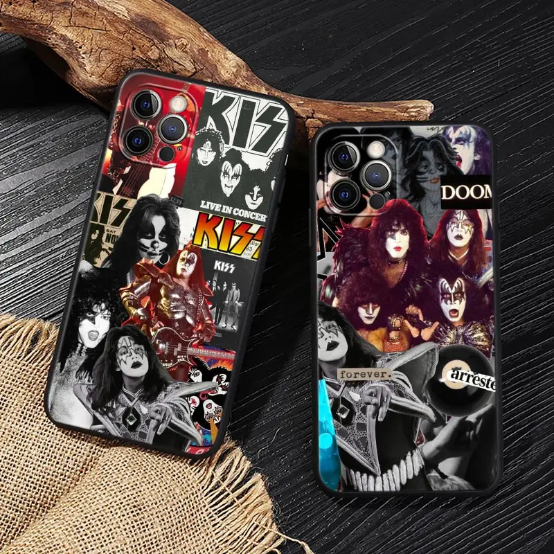 Kiss Rock Band KissBand Funda For iphone 15 Pro Max Case For iPhone 14 11 12 13 Mini 15 Pro 14Plus XS 8 SE 2020 Cases Soft Cover