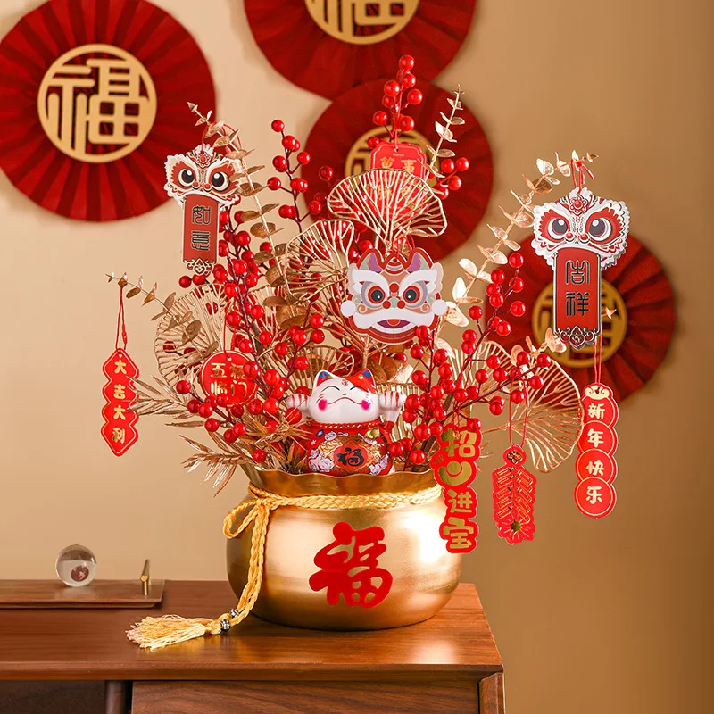 

Chinese-style blessing bucket decoration housewarming joy decoration new home living room front desk decoration new home layout