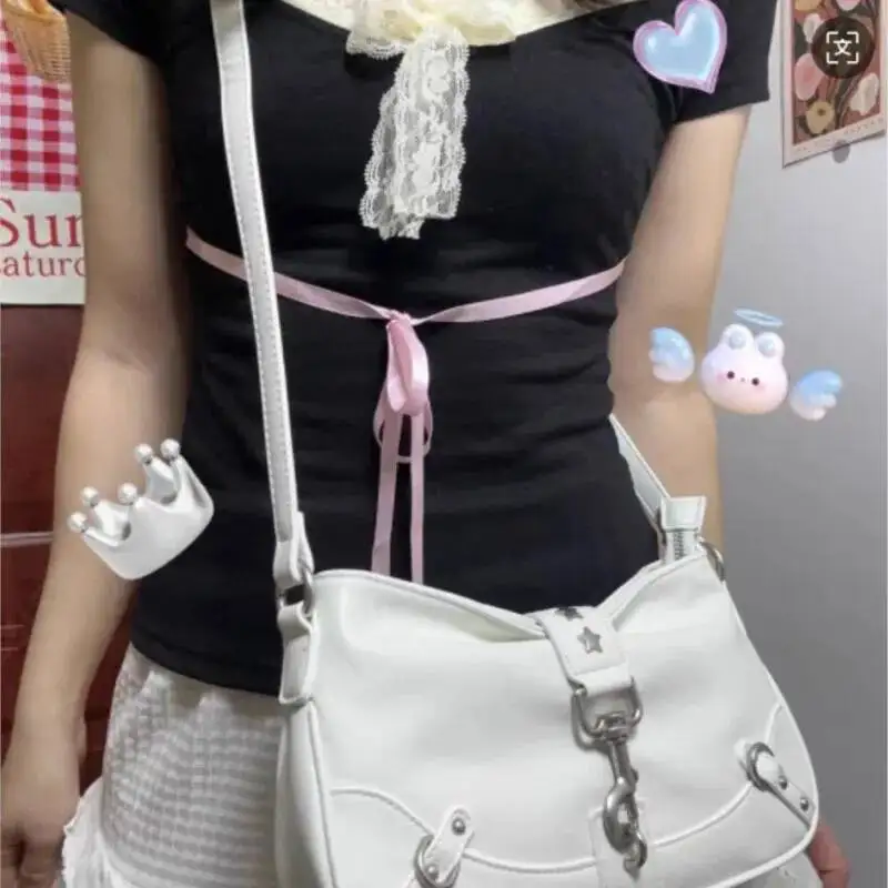 Bloom Hot Girls Sier Shoulder Bags Wallet Women Versatile Star Casual Underarm Bag Ladies Large Capacity Y2k Handbag 2025