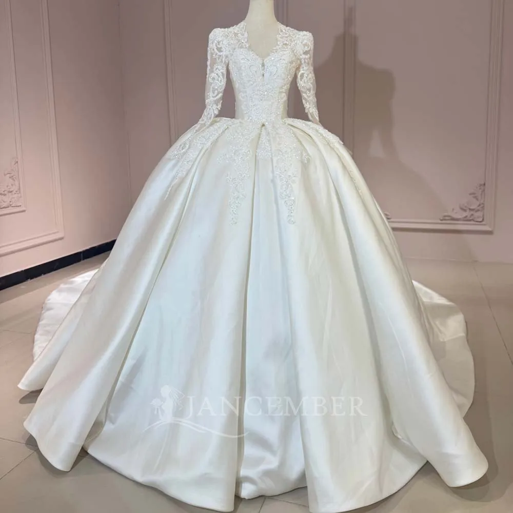 

Customized 2026 Wedding Dress Luxury Long Sleeves Elegant Ball Gown Wedding Dress Plus Size Hot Sale vestidos de novia boda