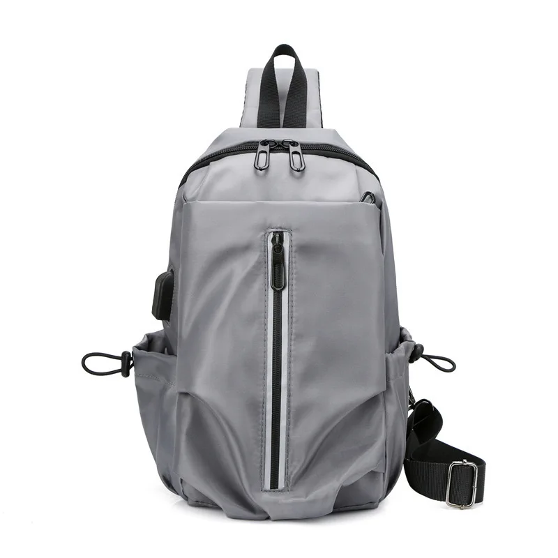 Herenmode borsttas met waterdichte Oxford en USB-oplaadpoort voor reizen, sport, zakelijk werk als Sling Crossbody Bag