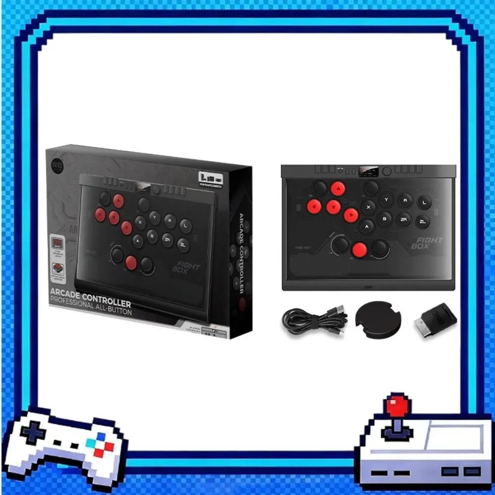 NEW IINE HB1 Professional All-Button Arcade Controller Wireless/Wired Arcade Controller 17-Button Layout Optical Linear Axis