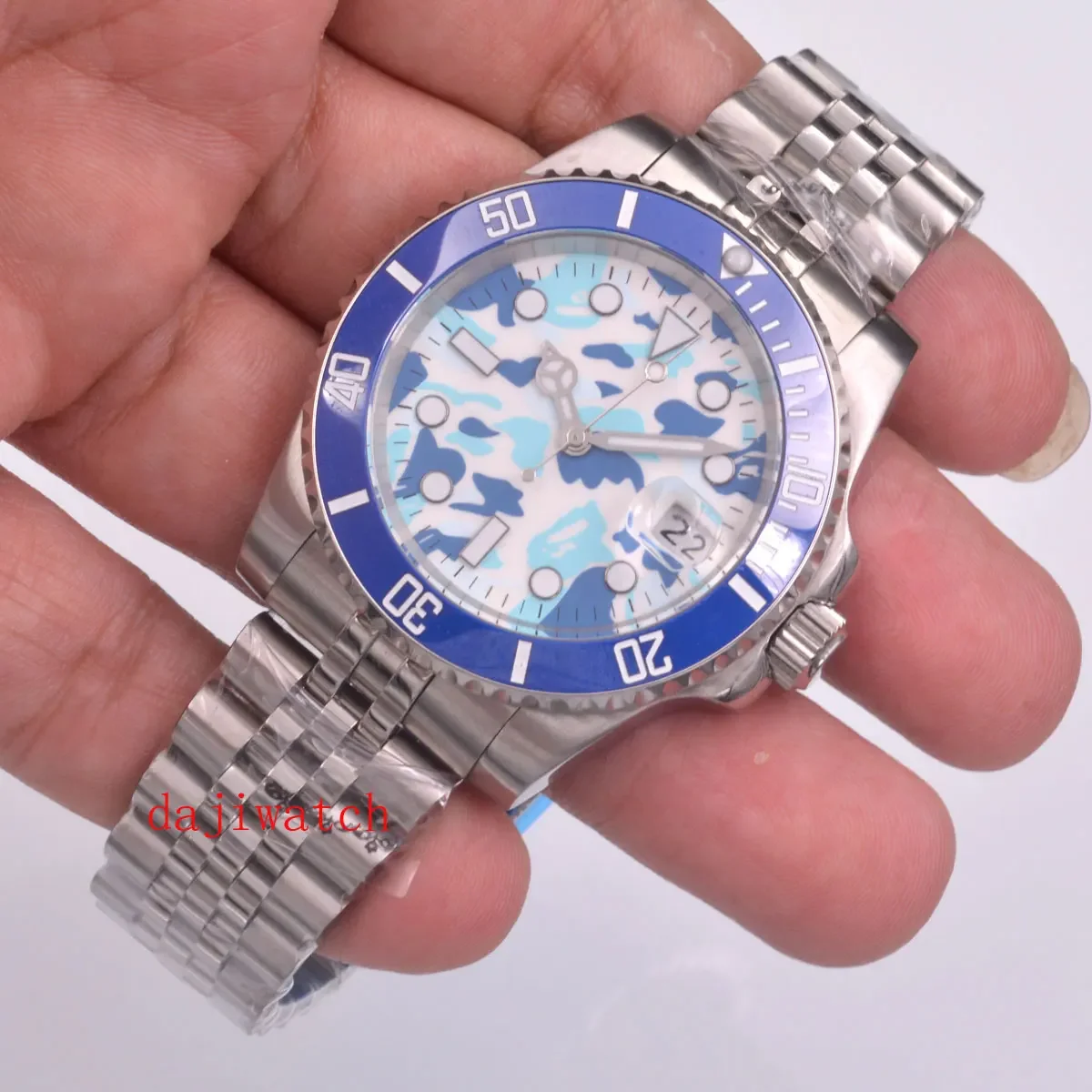 Luxury CORGEUT 40mm Automatic movement Sterile Dial Sapphire Glass Luminous Bead Movement Stainless Steel Men's machinery Watch