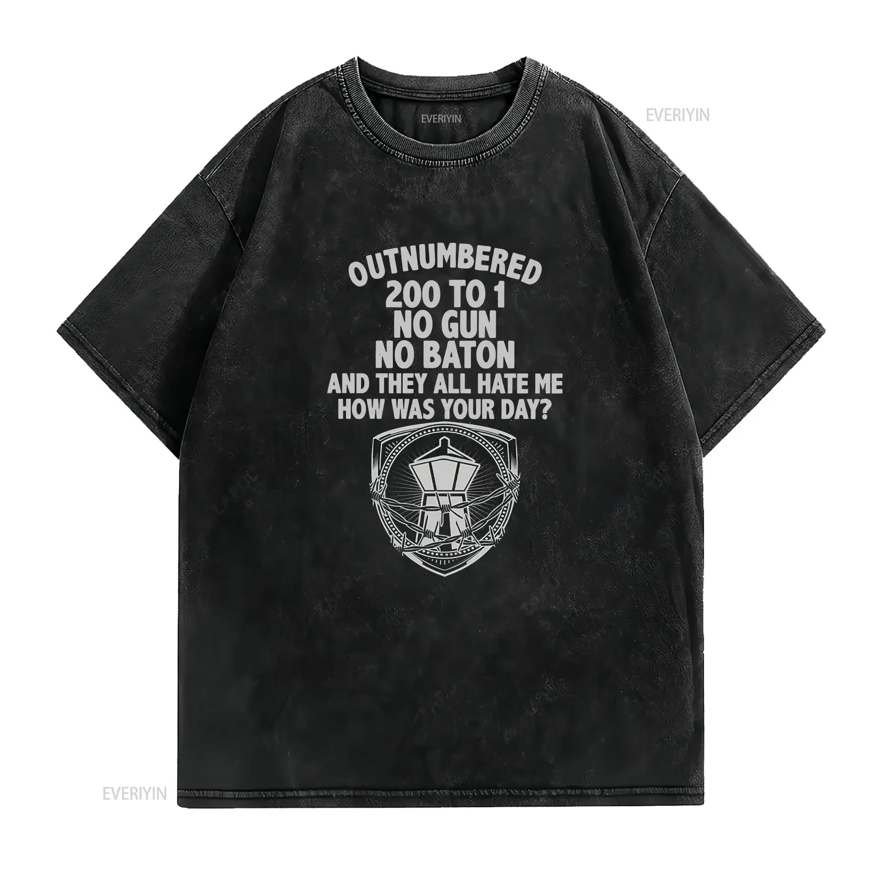 Corrections Officer for Outnumbered 200 to 1 no gun baton Correctional shirt vintage Washed Stretched designer clothes