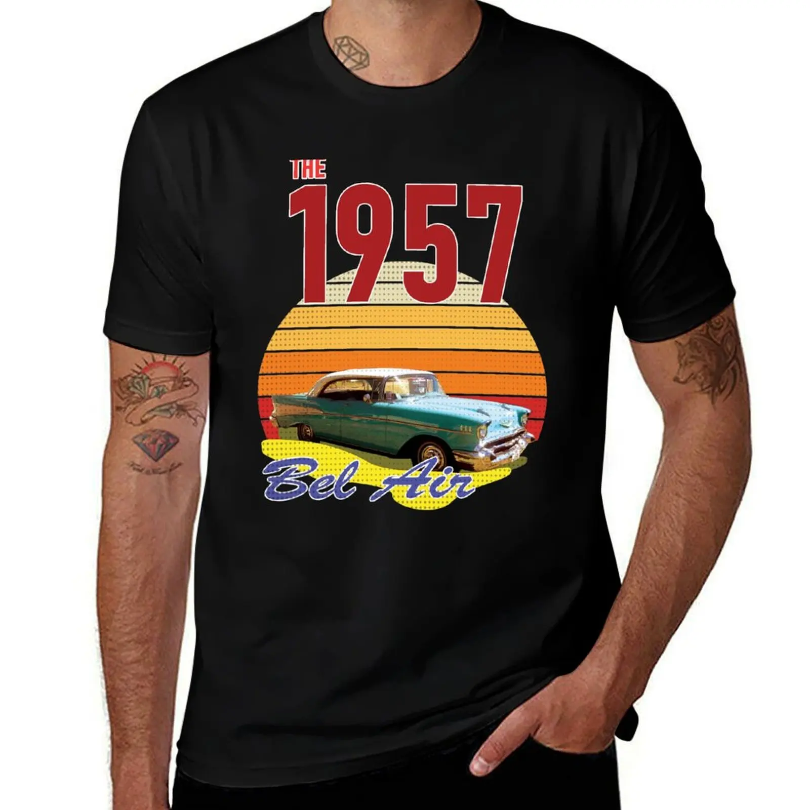 Classic car 1957 Bel Air sedan sport T-Shirt plus sizes oversized t shirt luxury t-shirt men clothing