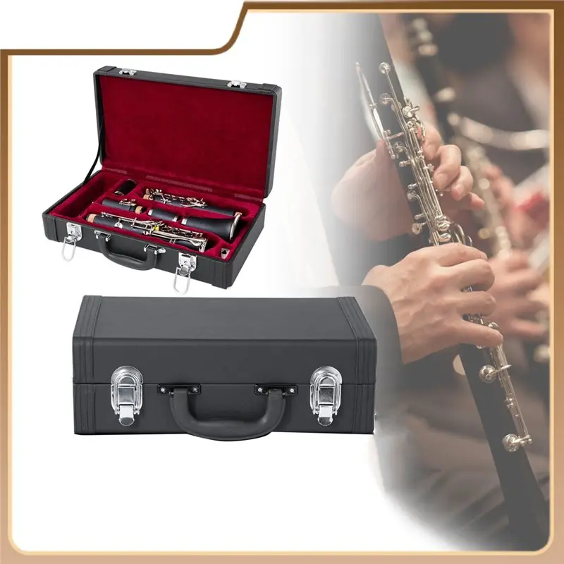A51Q-حافظة محمولة مقاومة للماء للكلارينيت-حمل يدوي صندوق صلب حقيبة التخزين ملحقات أدوات النفخ الخشبية #4