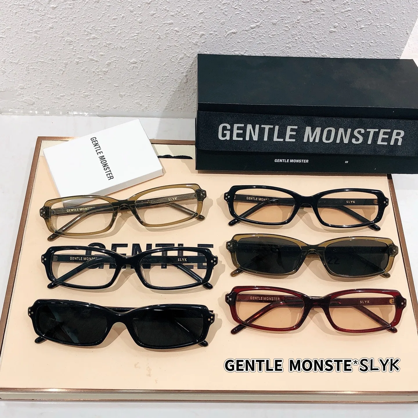 GENTLE MONSTER SLYK Gafas de sol de moda para mujer, marca de diseñador, montura de acetato Uv400 para hombre, gafas clásicas con estuche