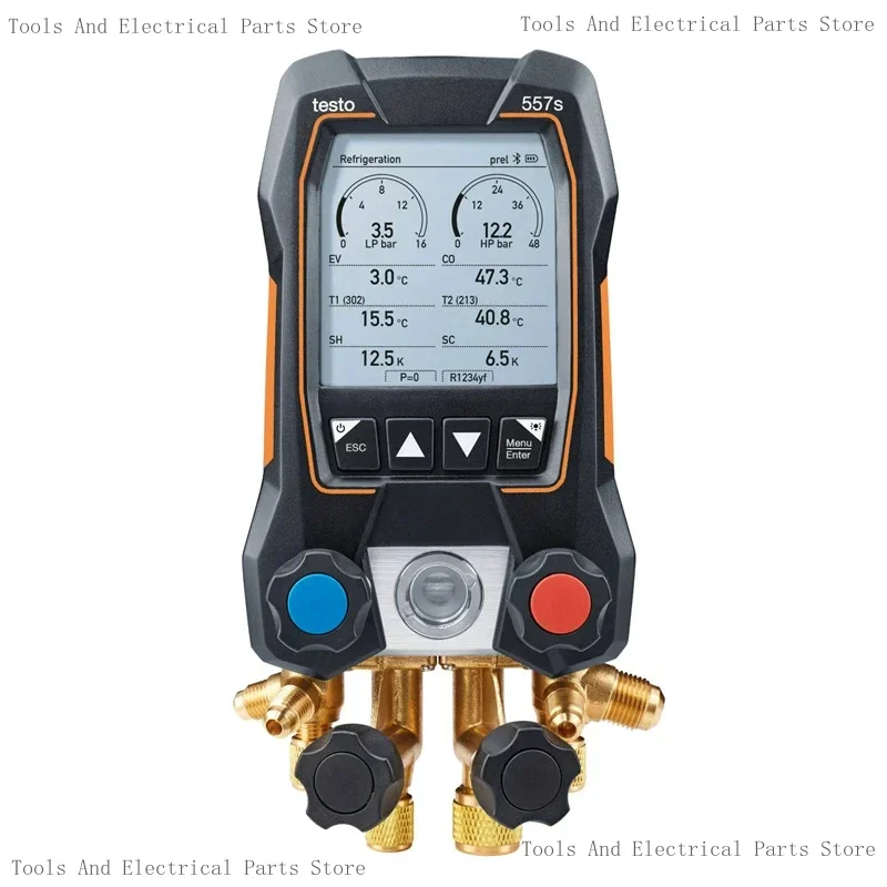 

Testo 557S Kit Digital manifold with wireless vacuum and clamp temperature probes
