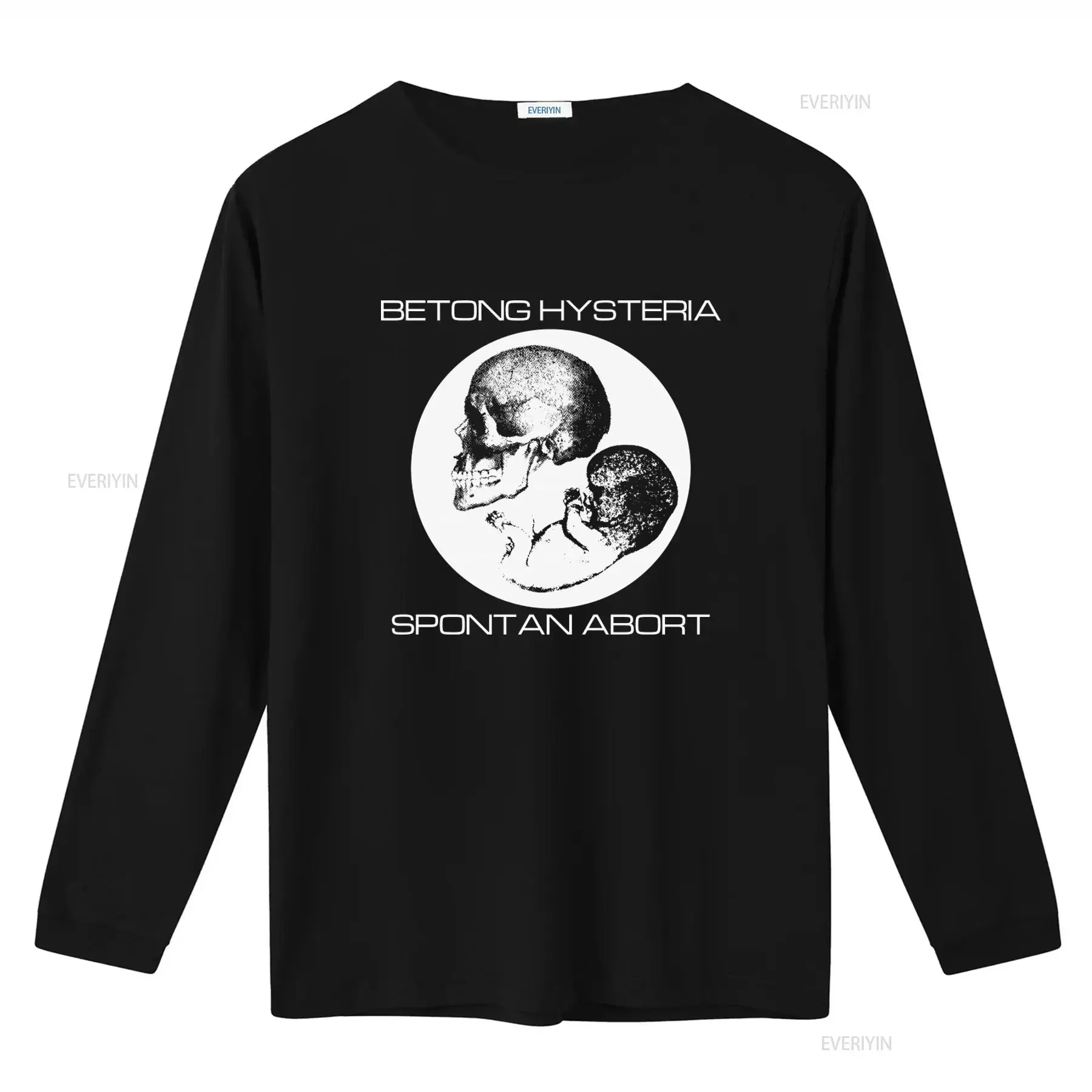 Betong Hysteria Spontan Abort Skull Print T Shirt for  vintage Washed Stylish homme Versatile designer clothes Breathable