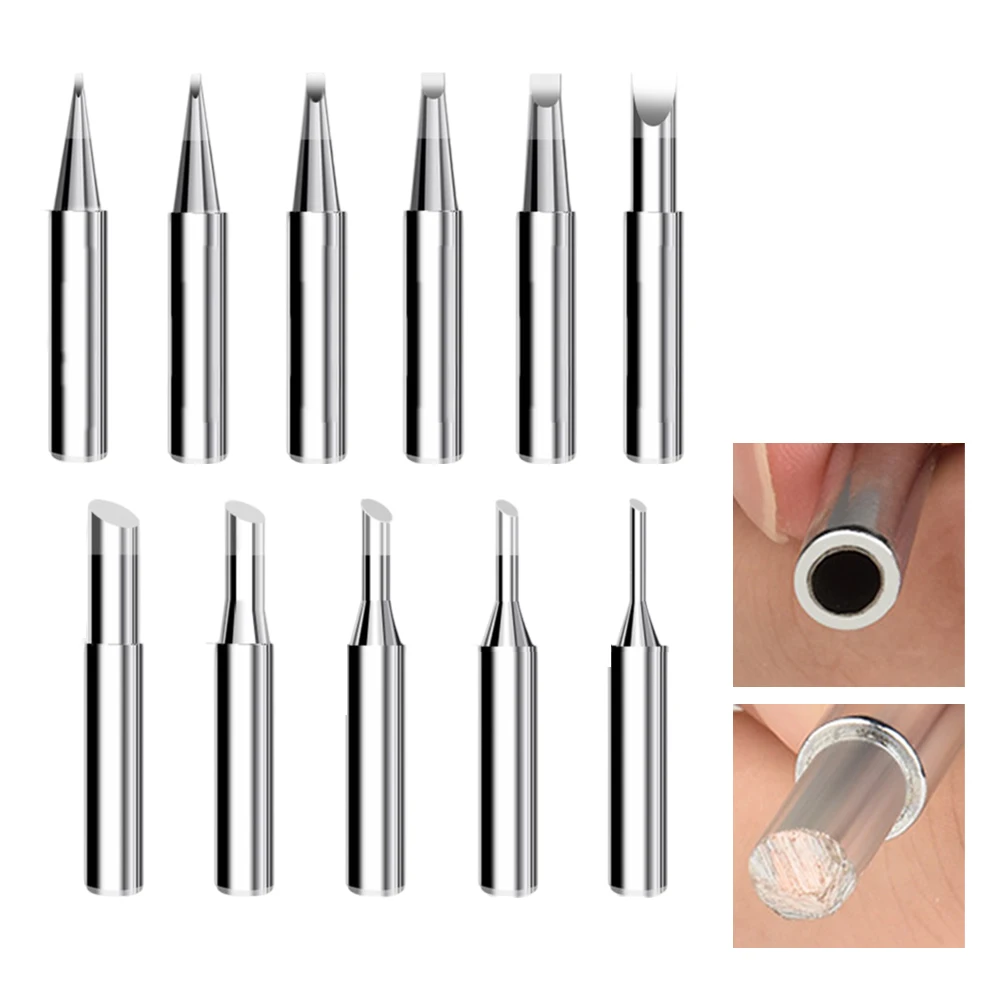 10pcs Soldering Iron Tips For 936/937/938/969/852/858/952 Soldering Station Inside Hot Electric Soldering Iron Head Welding Tool