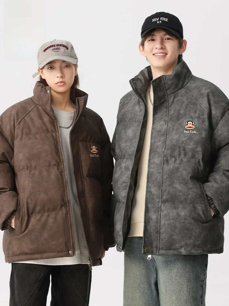 

Куртка Paul Frank из искусственной кожи и хлопка для мужчин и пар, осенне-зимняя, утепленная, молодежная, модная, с прямым подолом