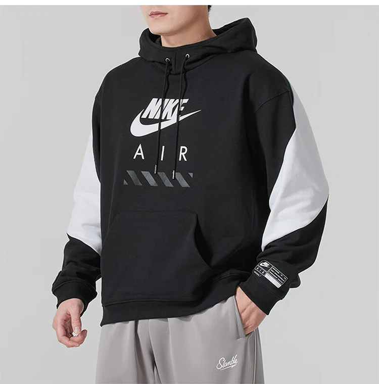 Nike Original Spring New Herren-Sport-Hoodie mit Spleißmuster, locker geschnitten, HJ0274-010 – Detail 4