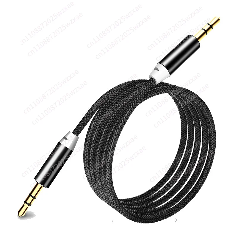 Car AUX3.5 audio cable, male-to-male mobile phone speaker earphone cable, braided double-headed audio output cable