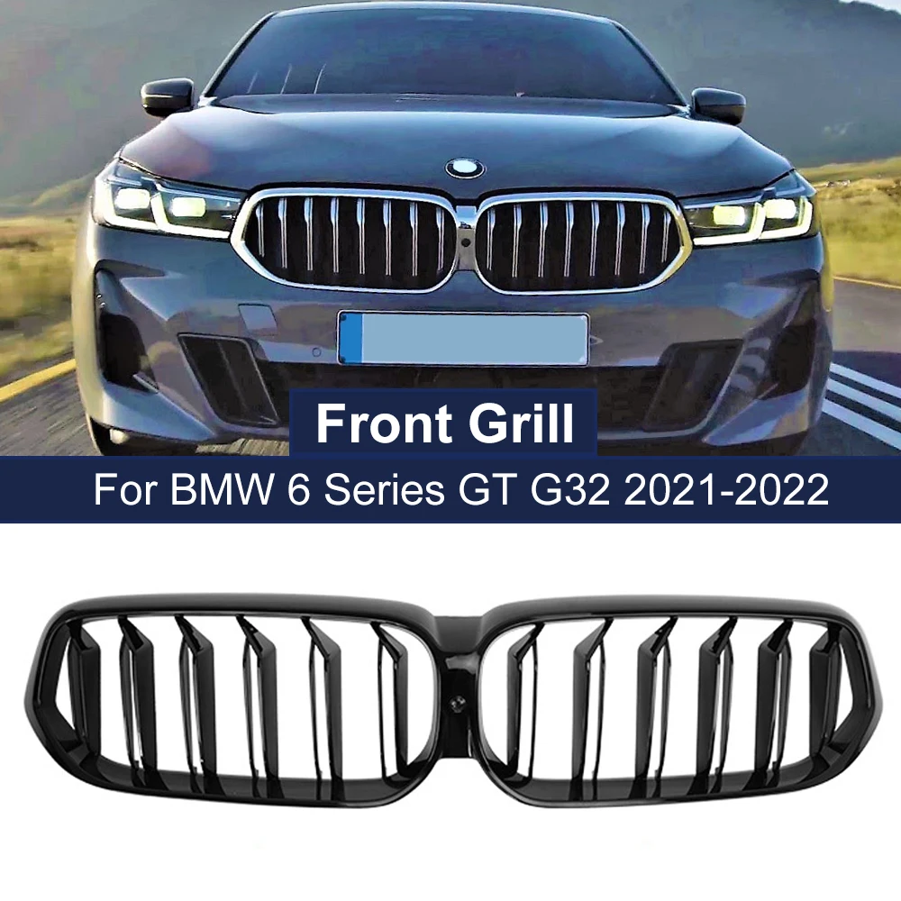 

Front Center Hood Kidney Grill for BMW 6 series GT G32 2021-2022 Auto Bumper Kidney Grills Gloss Black Replacement Grilles