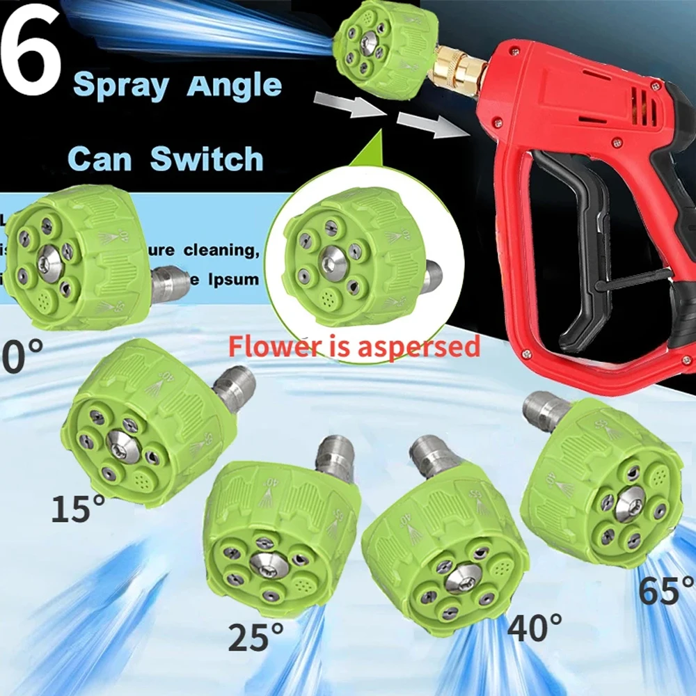 Generator busa mesin cuci air tekanan tinggi, Generator busa salju Lance 1/4 "rilis cepat dengan 5 nozel, pistol air bersih mesin cuci mobil