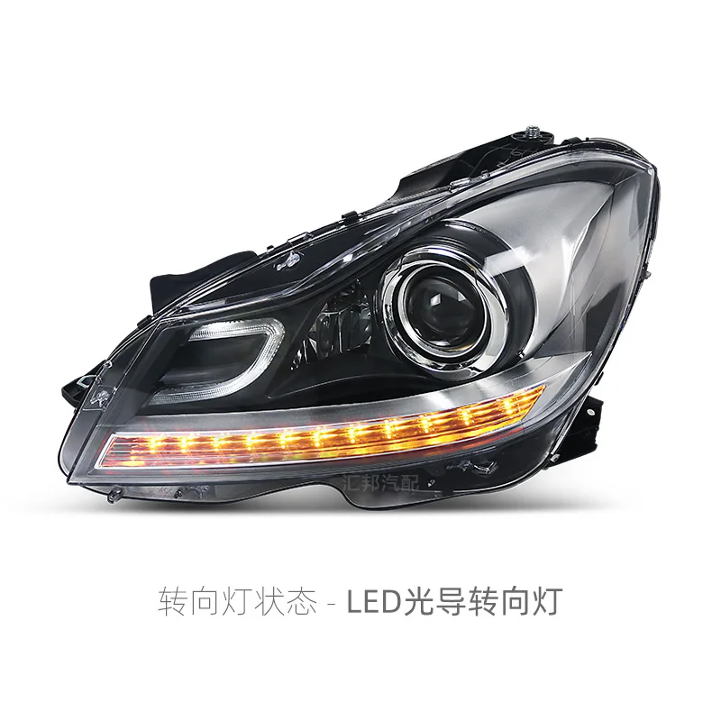 مناسبة للطراز الجديد لمرسيدس بنز C-Class W204 تم تعديله بمصابيح LED الأمامية. المصابيح الأمامية للموديلات من 11 إلى 1