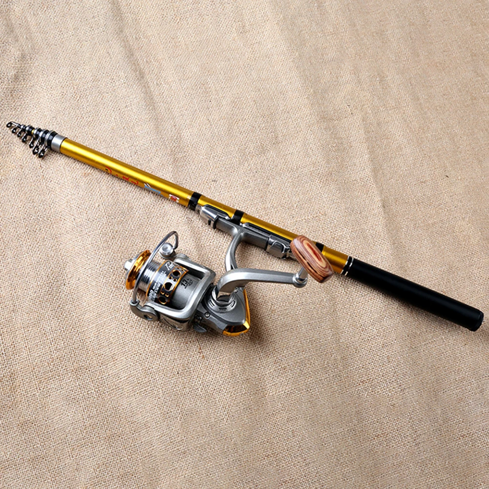 الكربون تلسكوبي الصيد رود 1.5 متر 1.8 متر 2.1 متر السفر طوف قضيب Pesca قصبة صيد خشبية