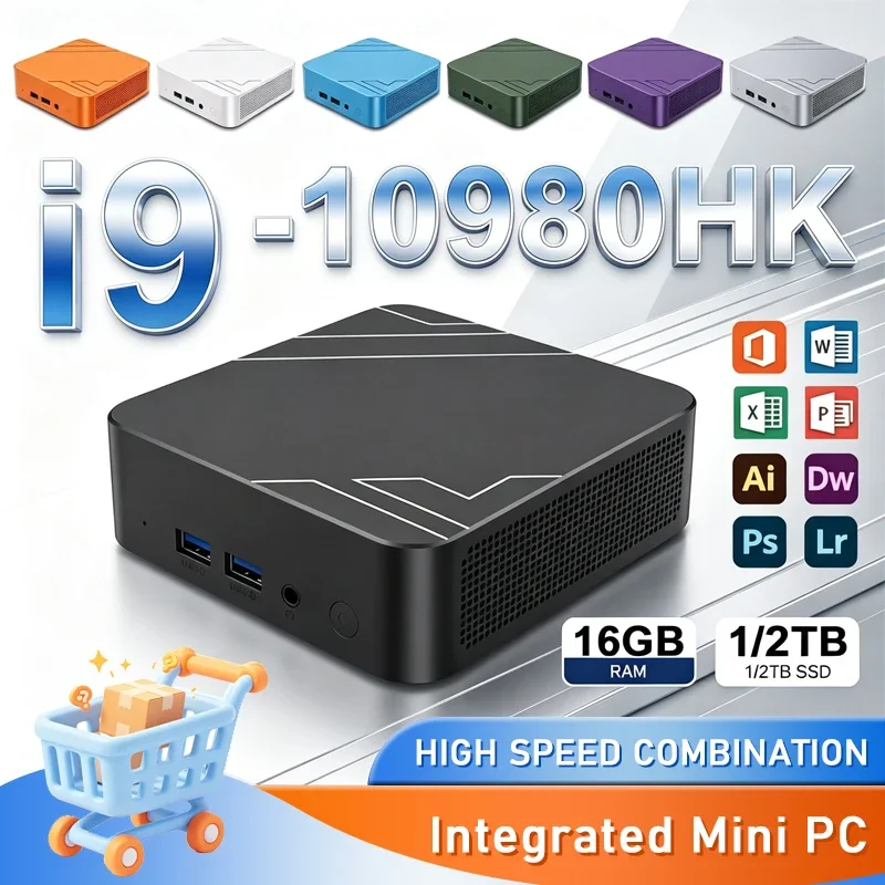 2026 New MINI PC Windows 11 Core I9 10980HK 32GB RAM 1TB 2TB SSD WIFI 6 BT5.2 4K HD Mini Gaming Office Study Pc