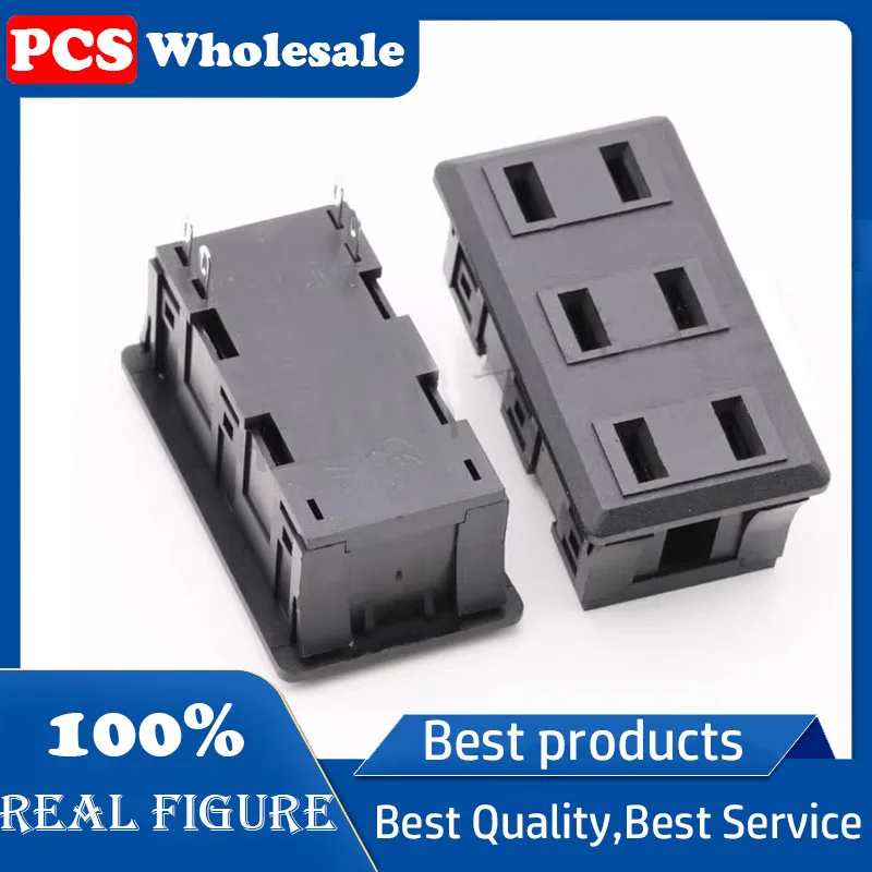 AC power socket Two-socket Three-socket Two flat holes 6-hole 4-pin power socket 10A250V rectangular panel