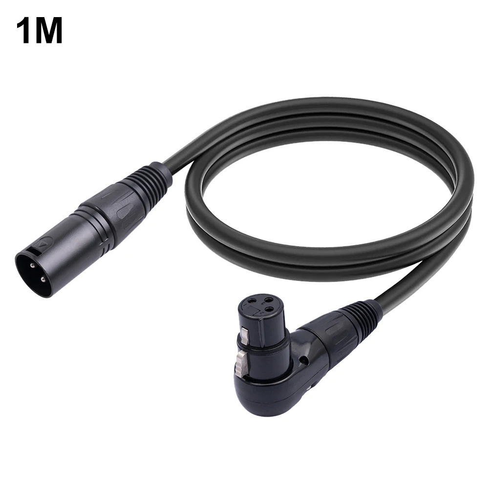 90 Degree XLR Female To Straight XLR Male 3-Pin Adapter Cable 0.3/1/1.8M Elbow XLR Female To Straight XLR Male Audio Cable