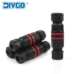 IP68 Waterproof Connector I Shape 2/3/4 Pin 6-10mm Cable Wire Gland Sleeve Junction Box Quick Outdoor Wire Connector DIY GO