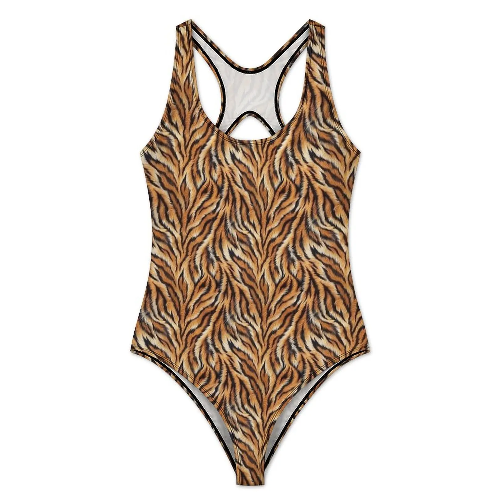 Orange Tiger Skin Print Swimsuit Push Up Swimwear One Piece Holiday Surf Bathing Suit Swimsuits Sexy Beach Outfits Plus Size
