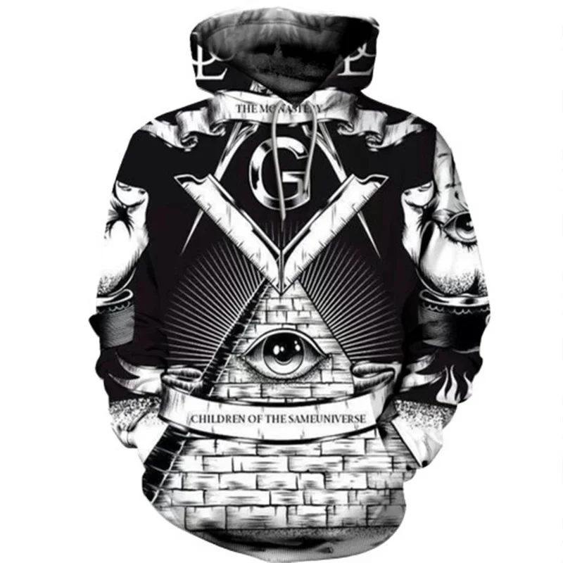 Masonic 3D Printed Hoodies For Men Clothes Fashion Punk Freemasonry Graphic Sweatshirts Casual Streetwear Women Y2k Pullovers