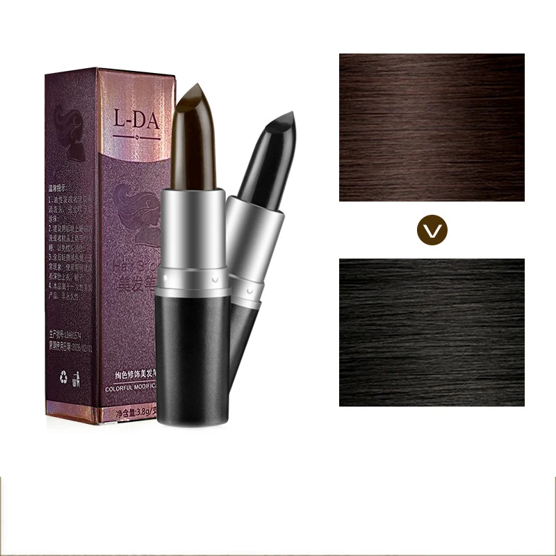 3.8g Black Brown One-Time Hair Dye Instant Gray Root Coverage Hair Color Modify Cream Stick Fast Temporary Cover Up White Hair