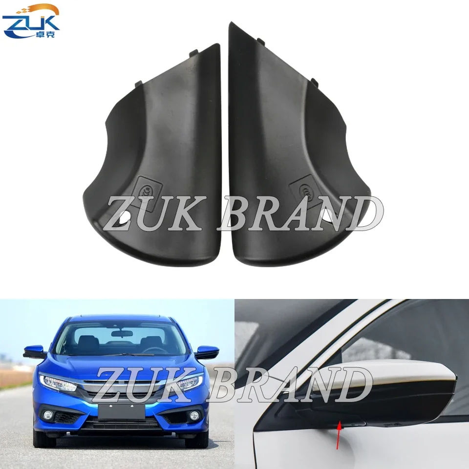 ZUK Car Exterior Rearview Mirror Buttom Cover For HONDA CIVIC 2016-2022 FC1 FC7 Left Hand Drive Door Side Mirror Base Cap