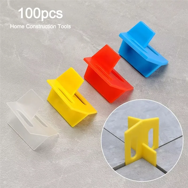 

WCS-Replaceable Floor Leveler Tile Spacer Clip Leveling System Reusable Floor Gap Clip Wedge Tile Tool 100Pcs