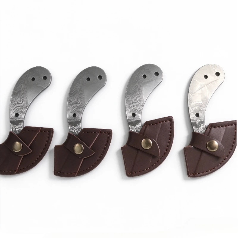 DIY Knife Making Damascus Steel Fixed Blade Blank, Semi-Finished Blade Parts, Handmade Craft Tool Accessories