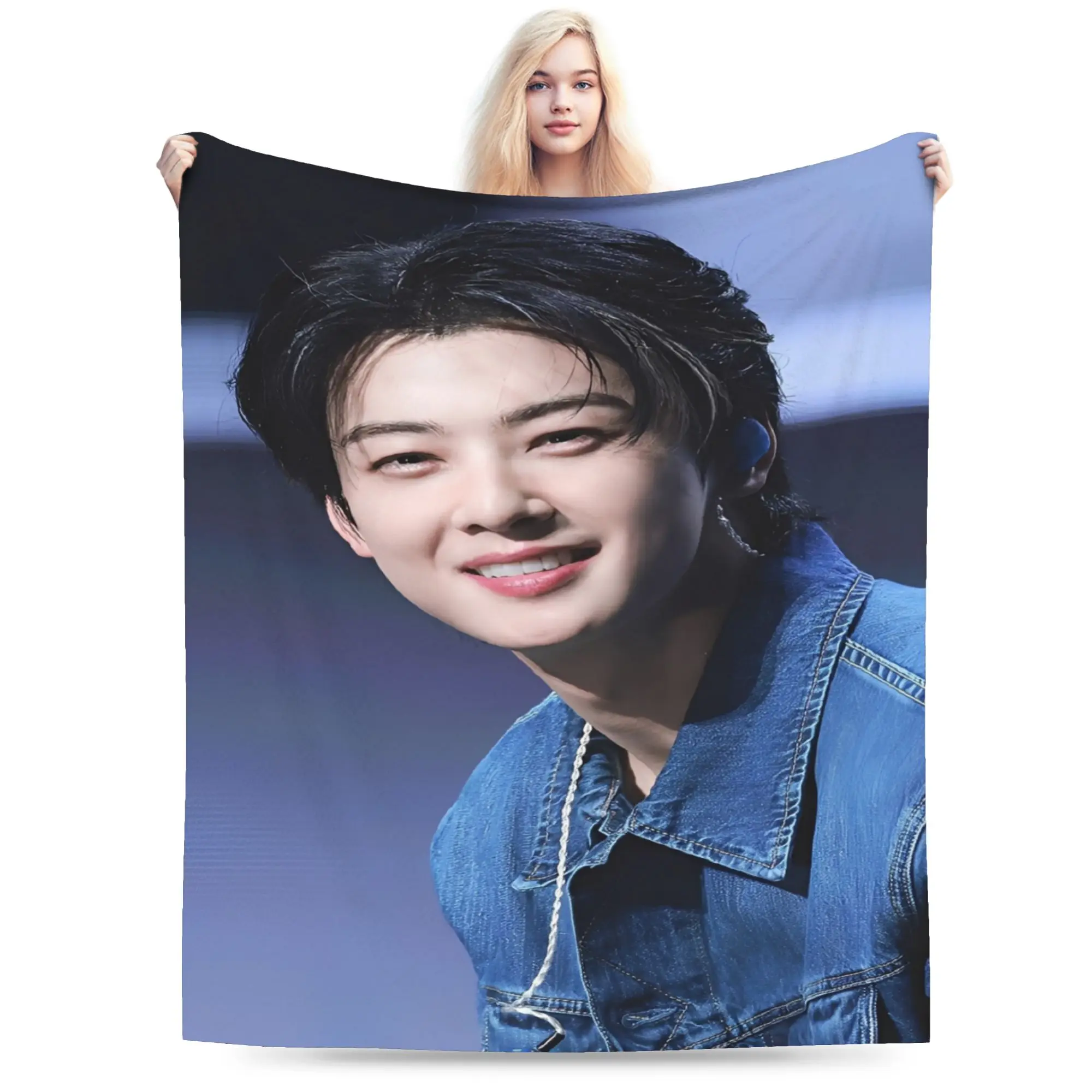 Comfortable CHA EUN WOO kpop ASTRO idol Blanket Accessories Home Decorative  Throw Blanket Lightweight Thin Fleece for Office