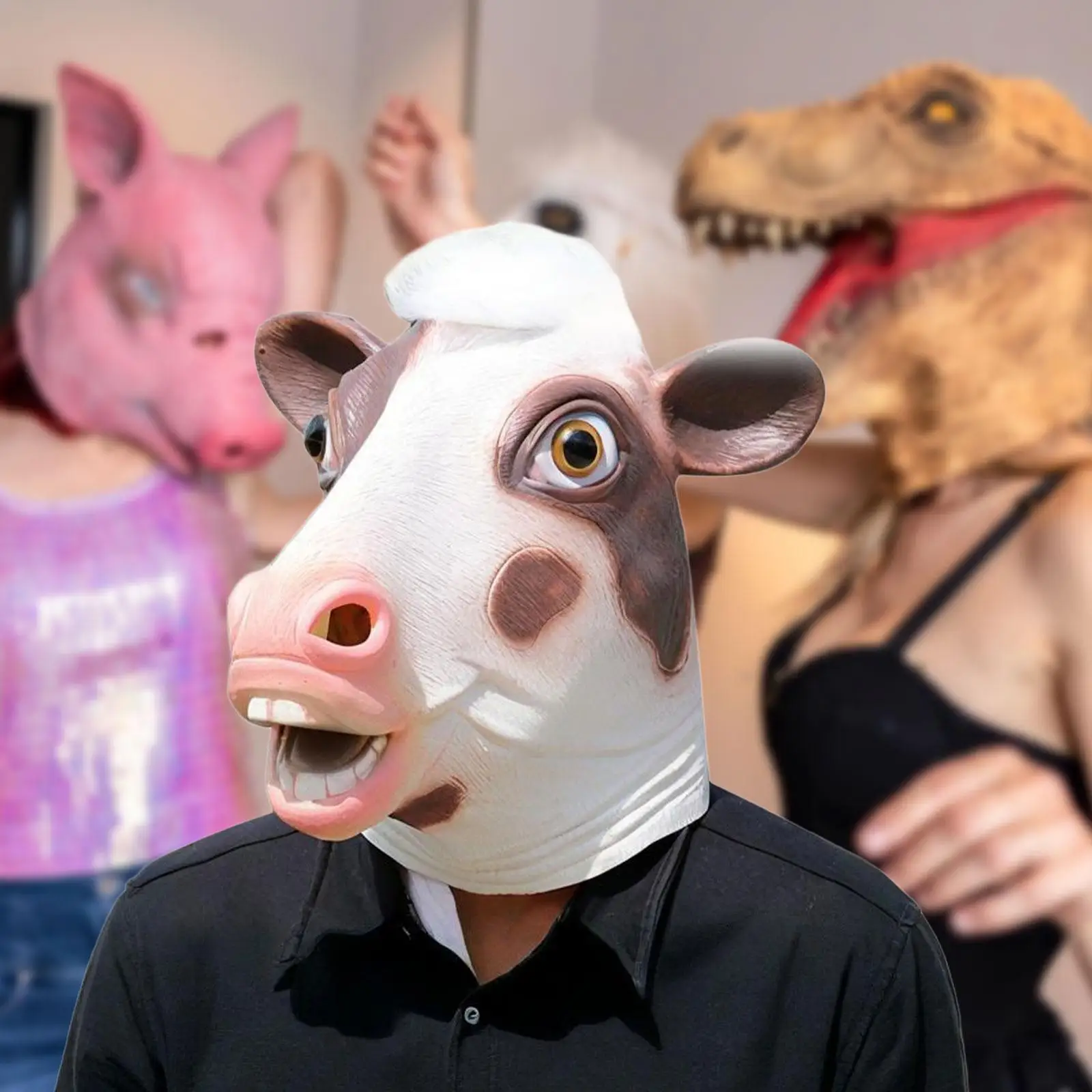 

Halloween Cow for Men Creative Latex Animal for Masquerade Party Props