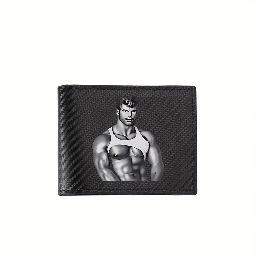 

Сильный человек, белая майка, тело, мускулистые мужские кошельки, простой деловой современный стильный дизайн с принтом, подарки для отца, парня