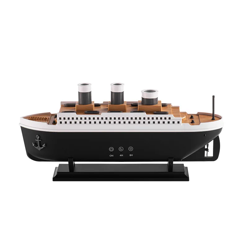Simulation ship smoke ring aromatherapy machine, desktop creative volcanic spray jellyfish cruise fragrance humidifier