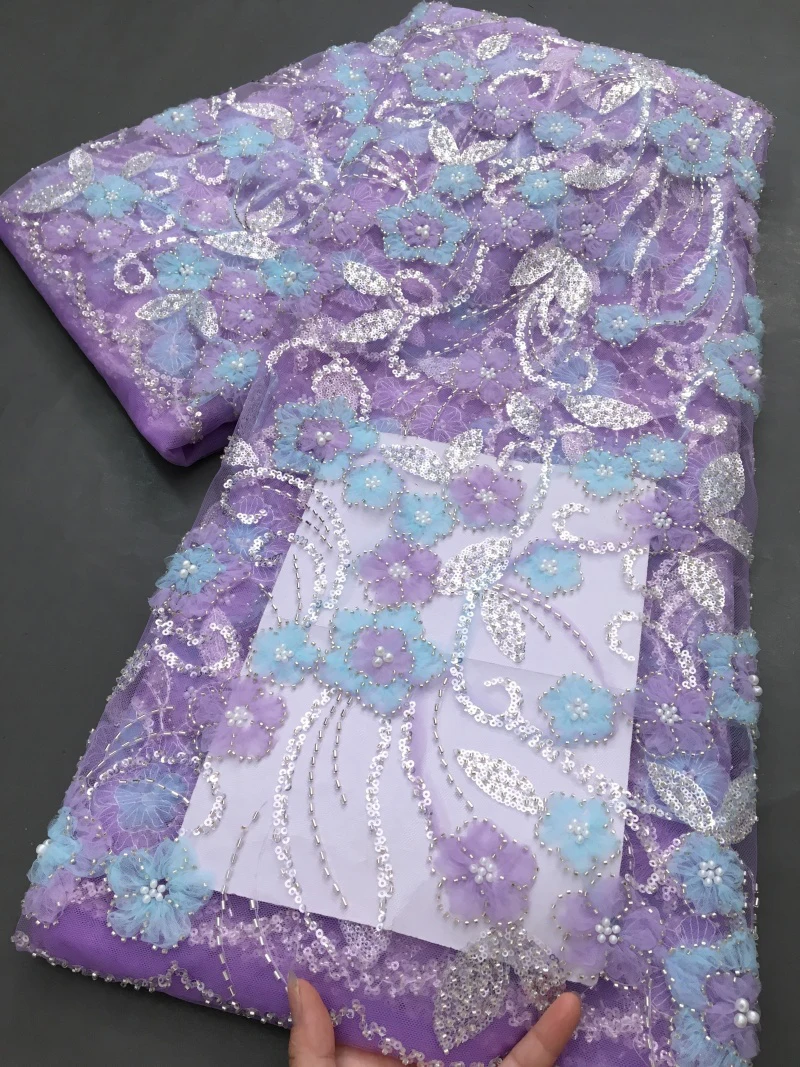 

African Milk Silk Lace Nigerian French Mesh Lace and Fabric with Sequins For Women Party Dresses Sewing Latest 2025,2.5yards4137