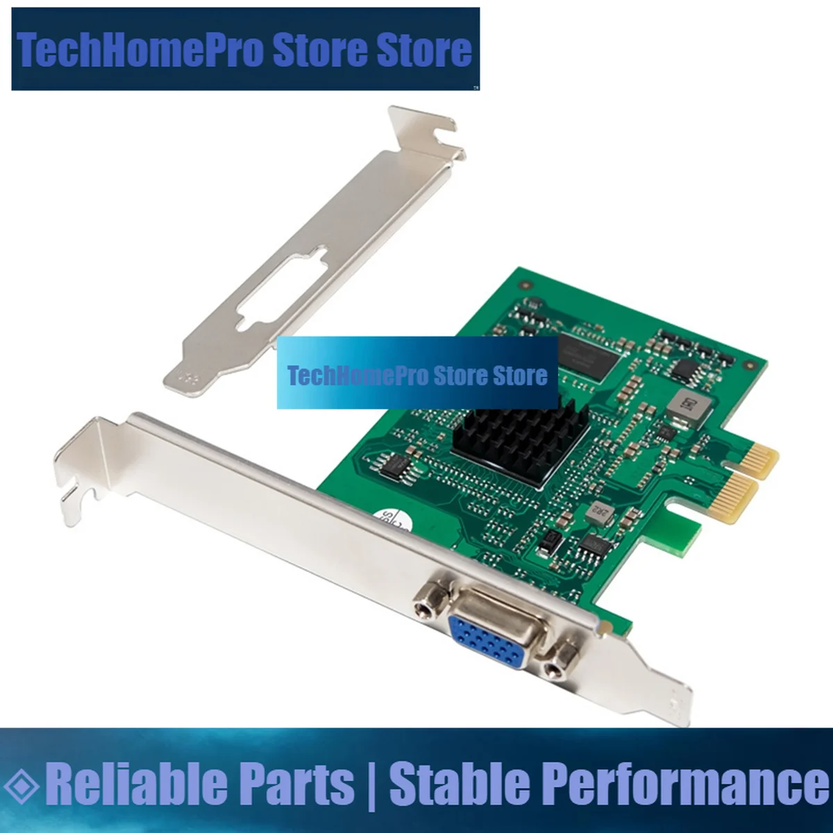 TechHP N165R Super ST425 PCIe X1 AST2400 2K VGA Graphics Card 1920 X1200 32bpp@60Hz for Win10/Win 11 32/64 PCIE Expansion Card