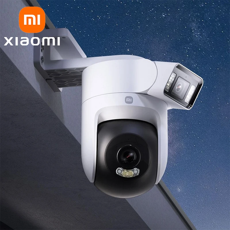 XIAOMI New Outdoor Camera 4 Dual Camera Version，360° 5MP 3K，Audible Visual Alarm，Two-Way Audio，IP66，Chinese Version With Adapter